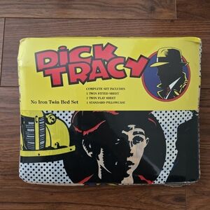 Dick Tracy Madonna Twin Size Sheet Set NEW Disney Made In USA Fitted Flat Pillow